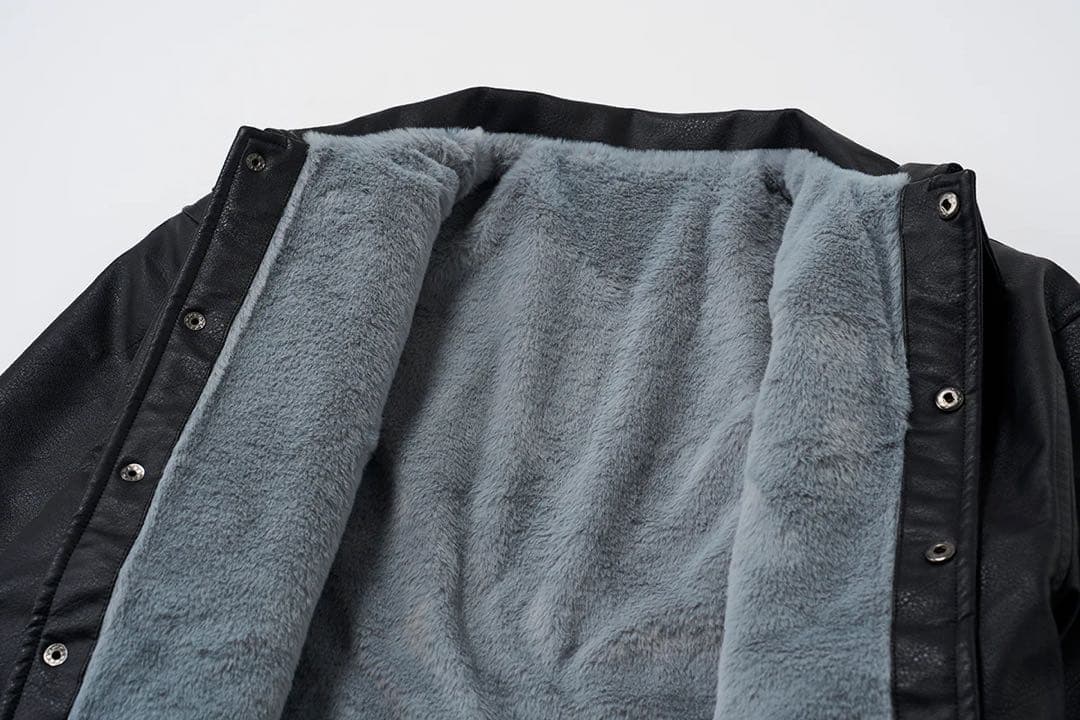 roller fake leather coach jacket M 現物写真