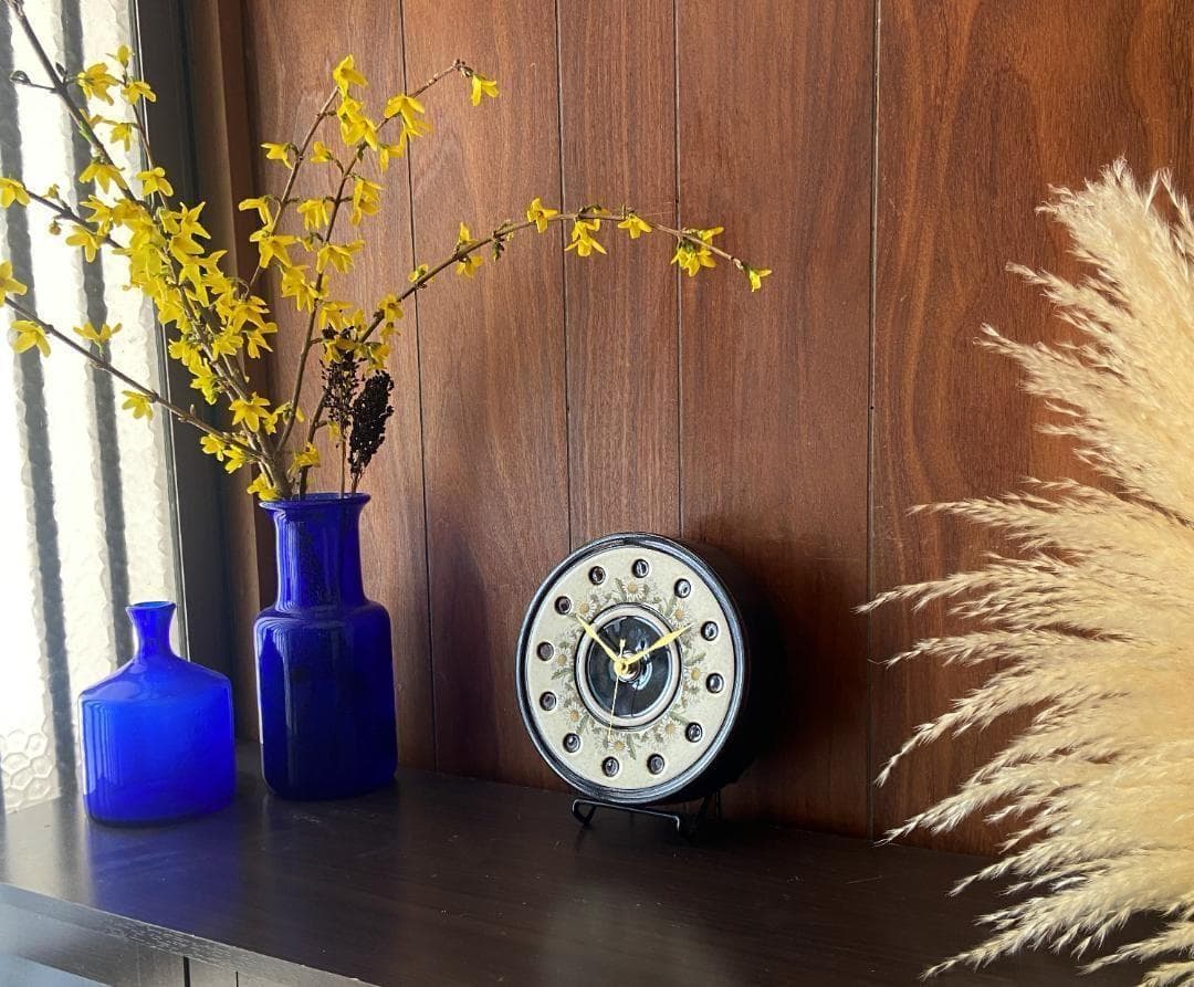 ロールストランド 陶器製 ヴィンテージ 壁掛け時計 電波時計に交換済