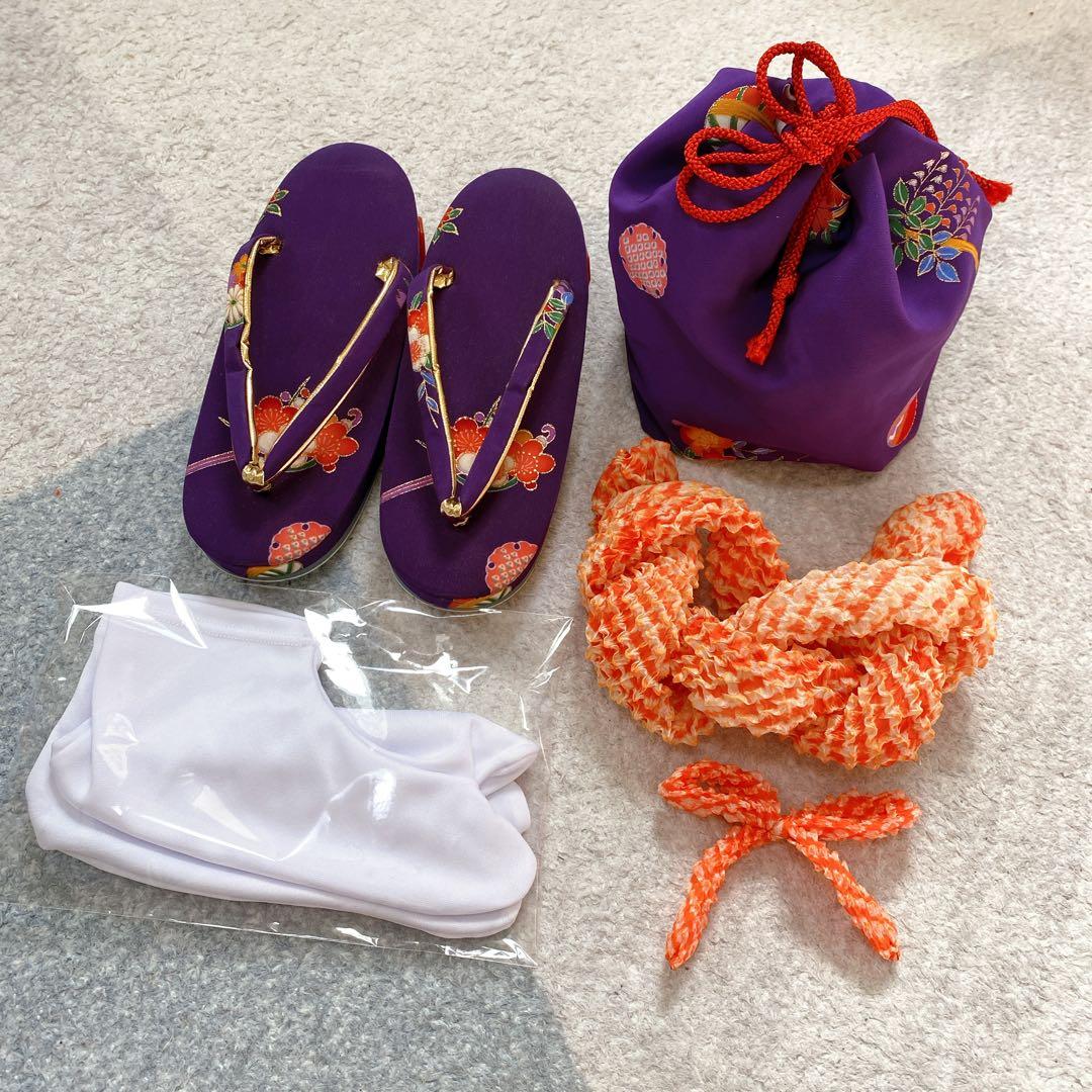 七五三 3歳 正絹 アンティーク 着物 被布 小物 セット