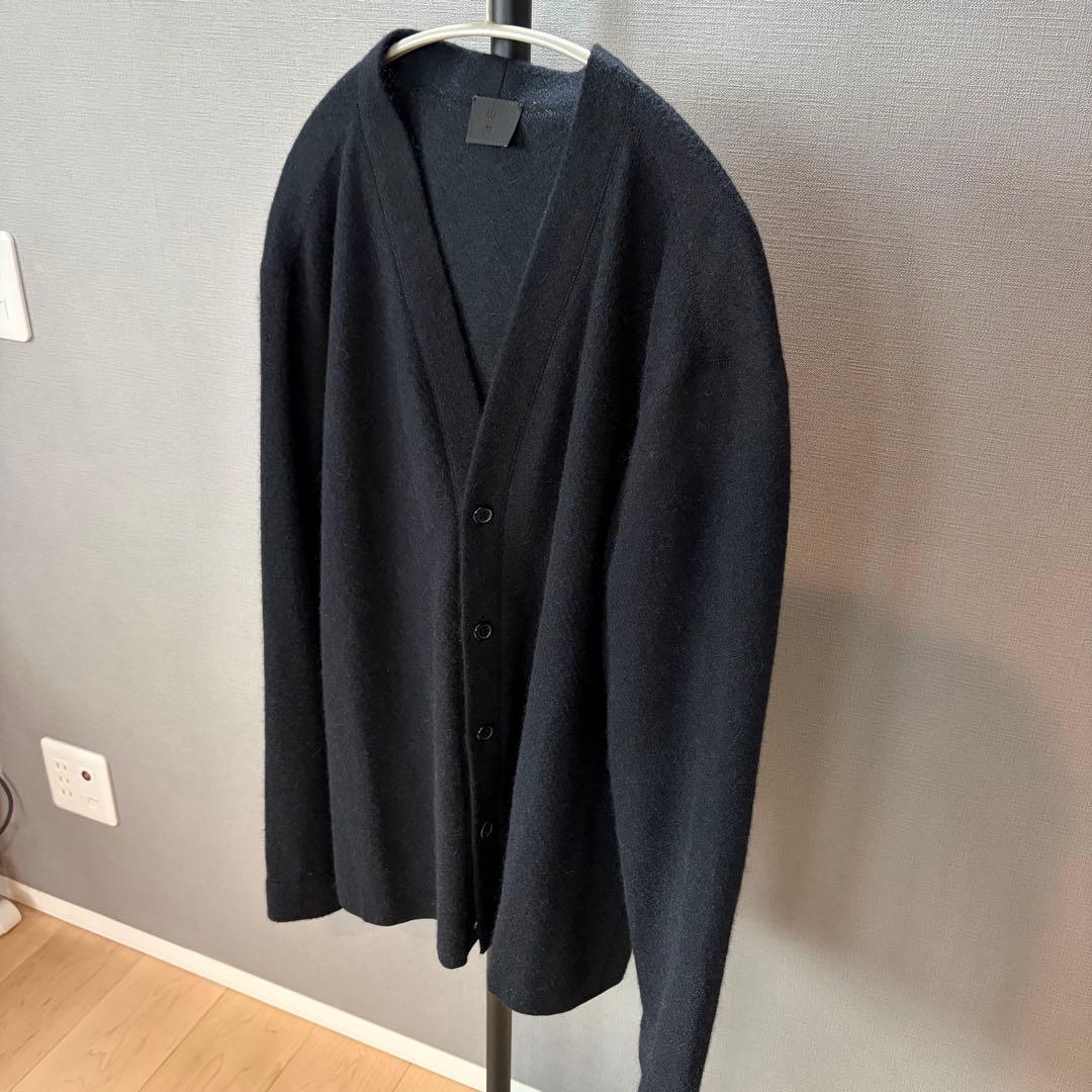 山内 縮絨アルパカニットカーディガン ブラック