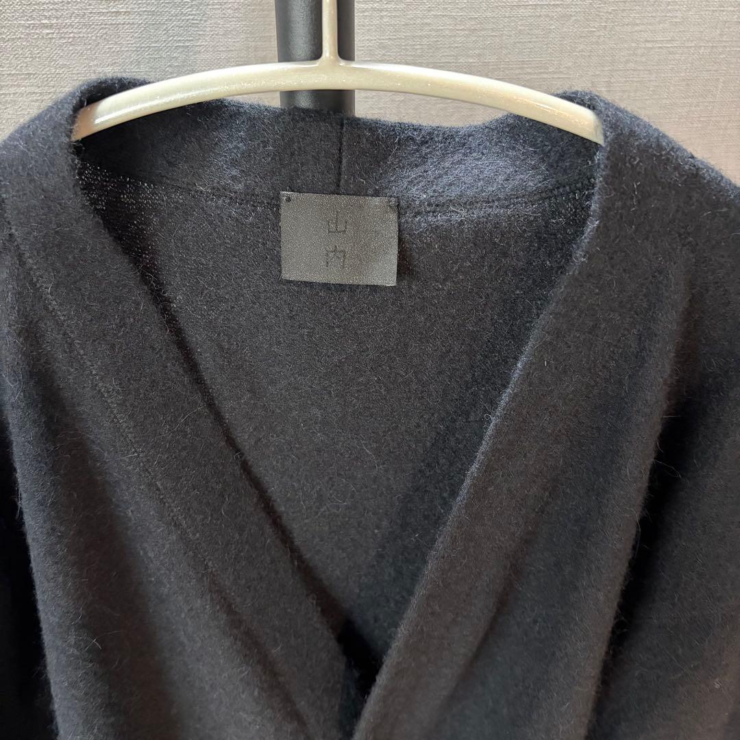 山内 縮絨アルパカニットカーディガン ブラック