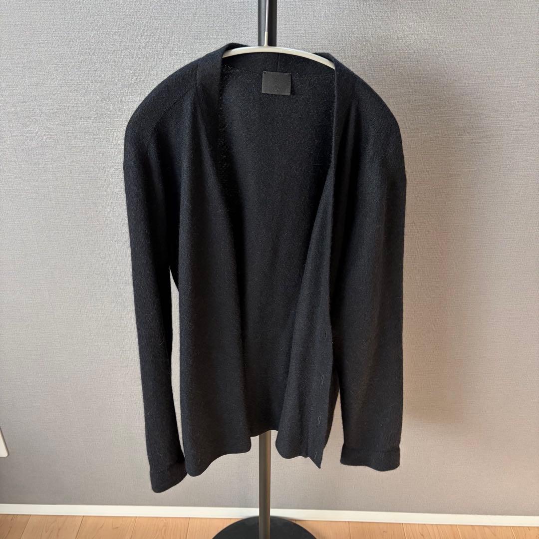 山内 縮絨アルパカニットカーディガン ブラック