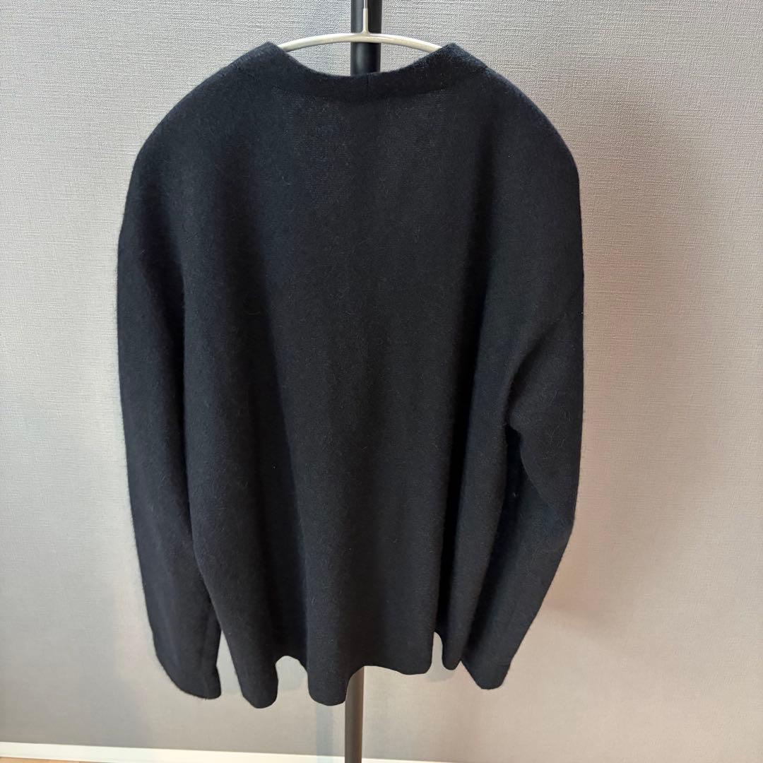 山内 縮絨アルパカニットカーディガン ブラック