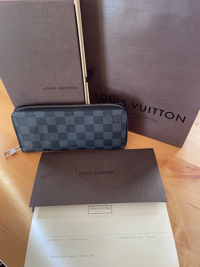 ルイヴィトン Louis Vuitton ダミエ 長財布 ブラック 2015年