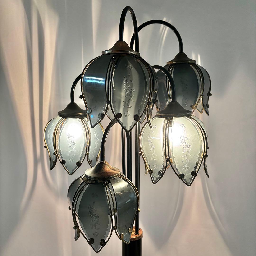 『ヴィンテージ』レトロ　アンティーク　フラワー スタンドライト 鈴蘭フロアランプ