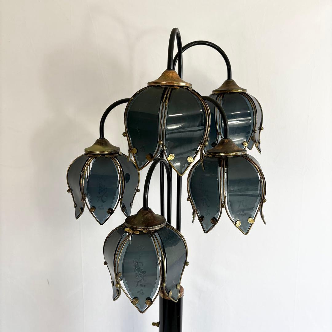 『ヴィンテージ』レトロ　アンティーク　フラワー スタンドライト 鈴蘭フロアランプ