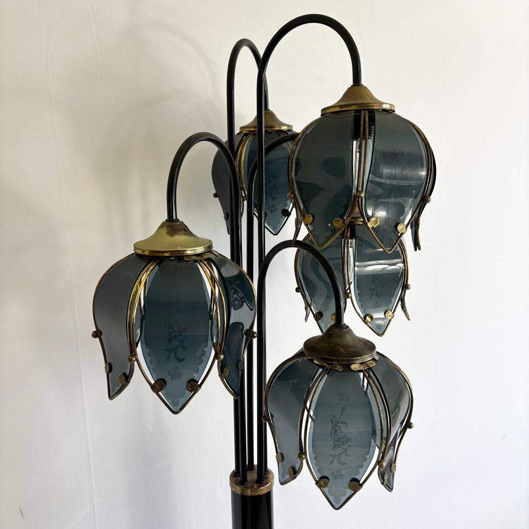 『ヴィンテージ』レトロ　アンティーク　フラワー スタンドライト 鈴蘭フロアランプ