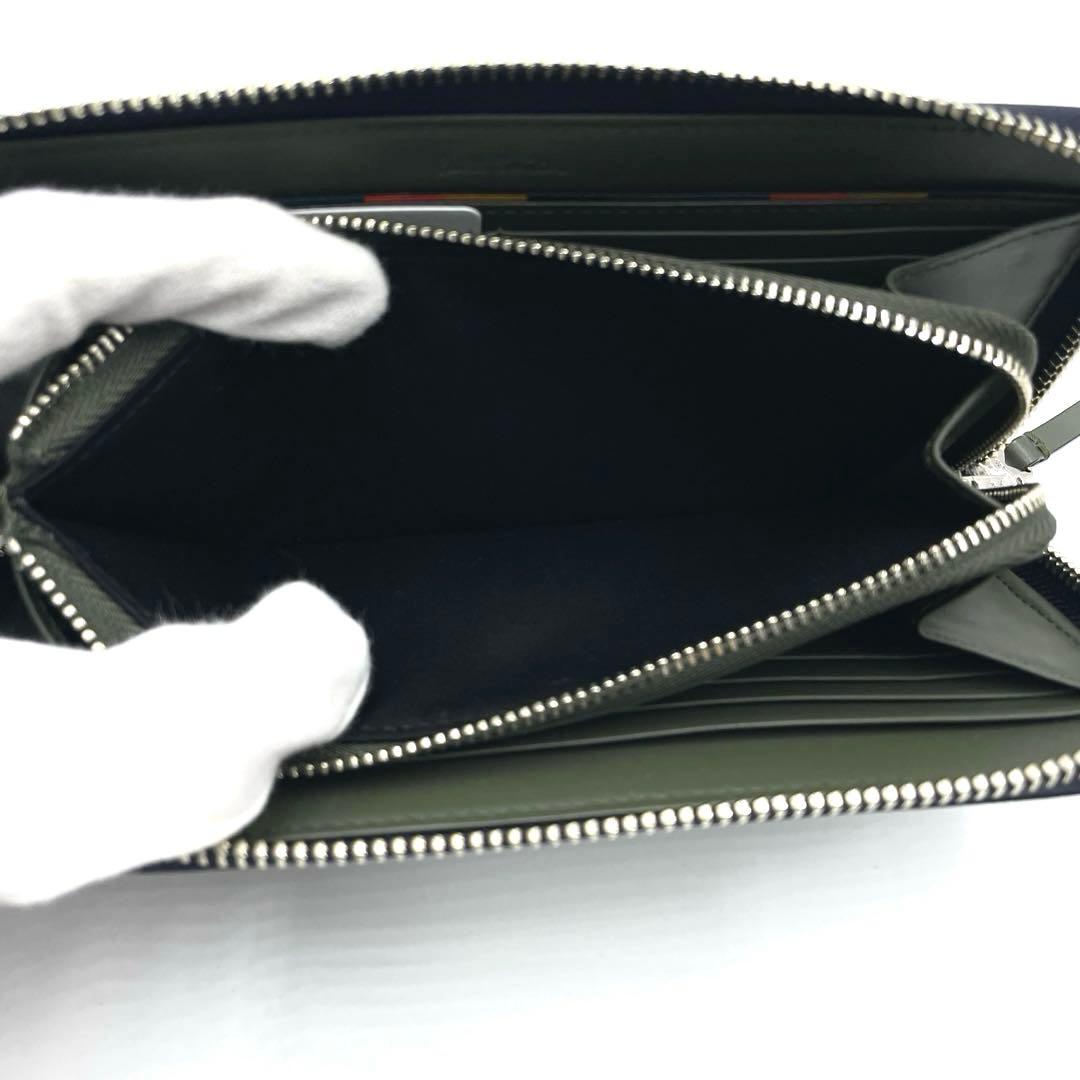 【未使用・保管品】Paul Smith 長財布 ラウンドジップ ネイビー