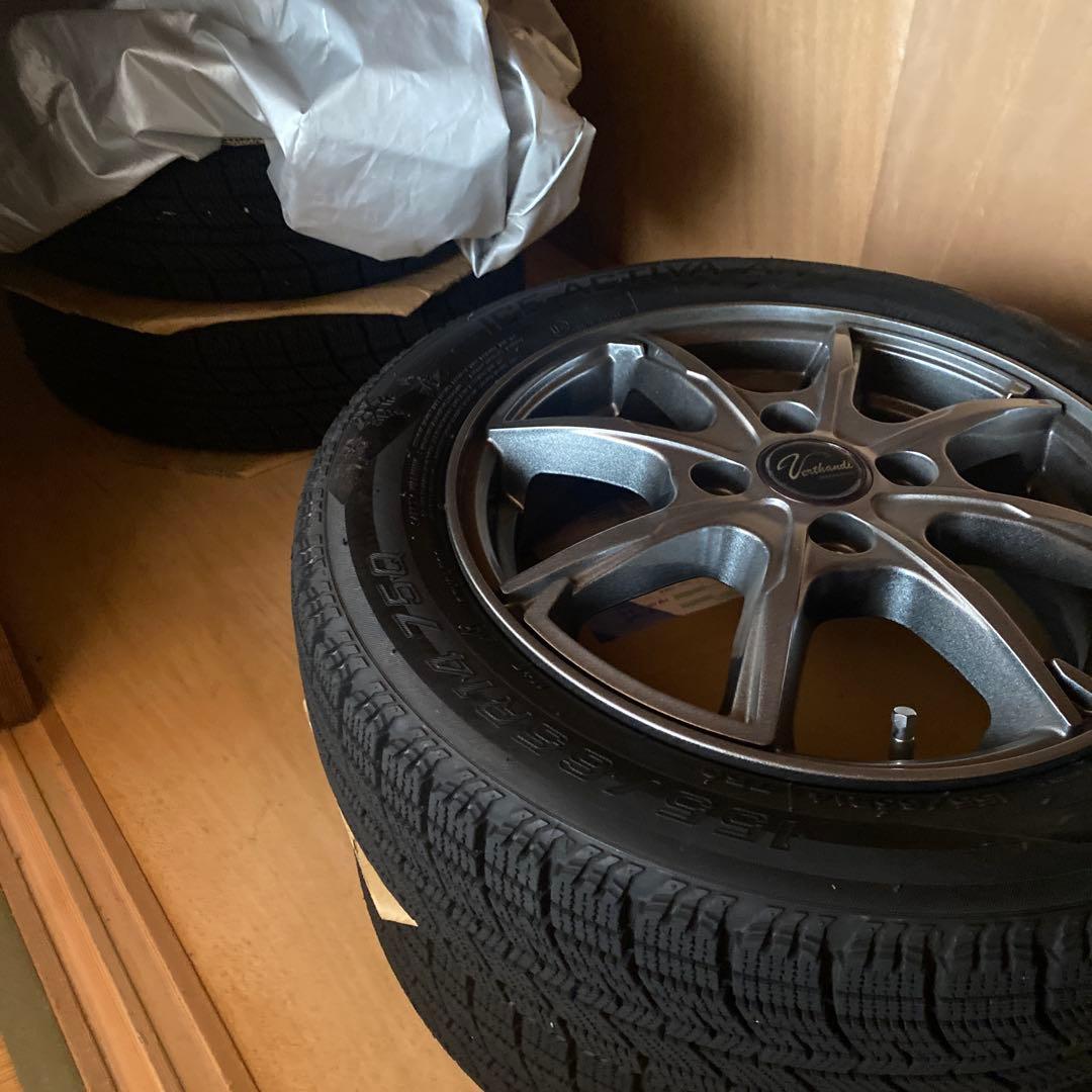 スタッドレスホイール付き4本★155/65R14 75Q★直接引取り可能な方限定