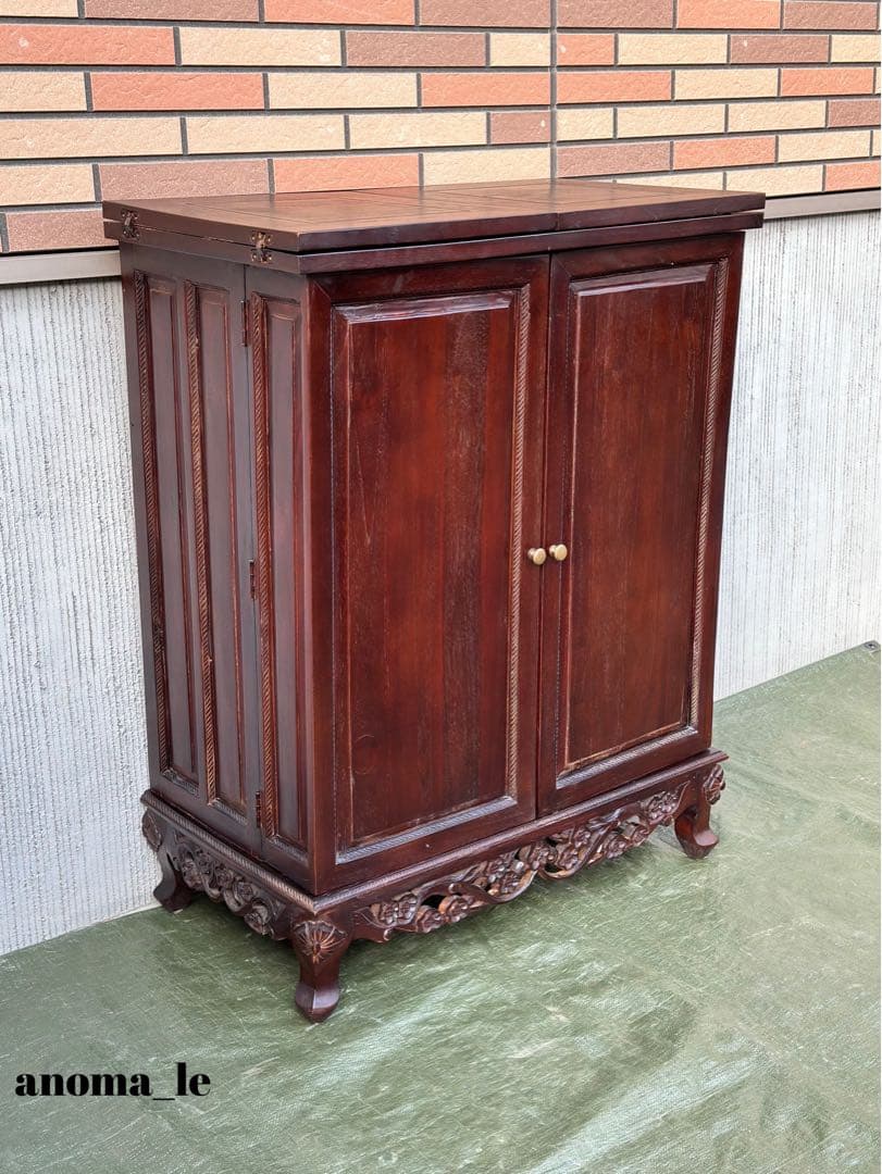 【ボトルラックカウンター】バーカウンター開閉式　収納棚　アンティークヴィンテージ