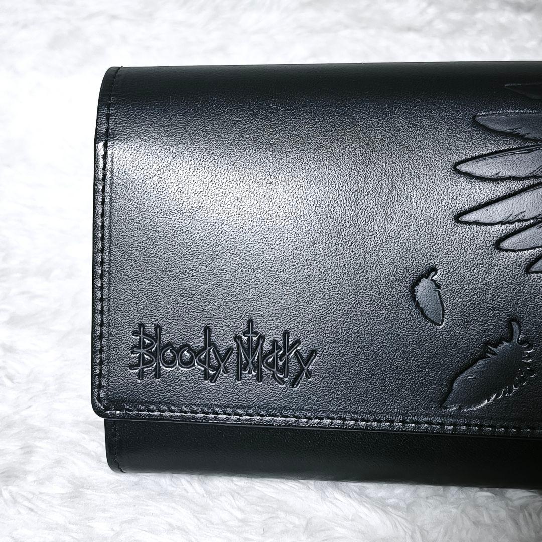 Bloody Mary 本革 レザー 長財布 鳥 羽 ブラック