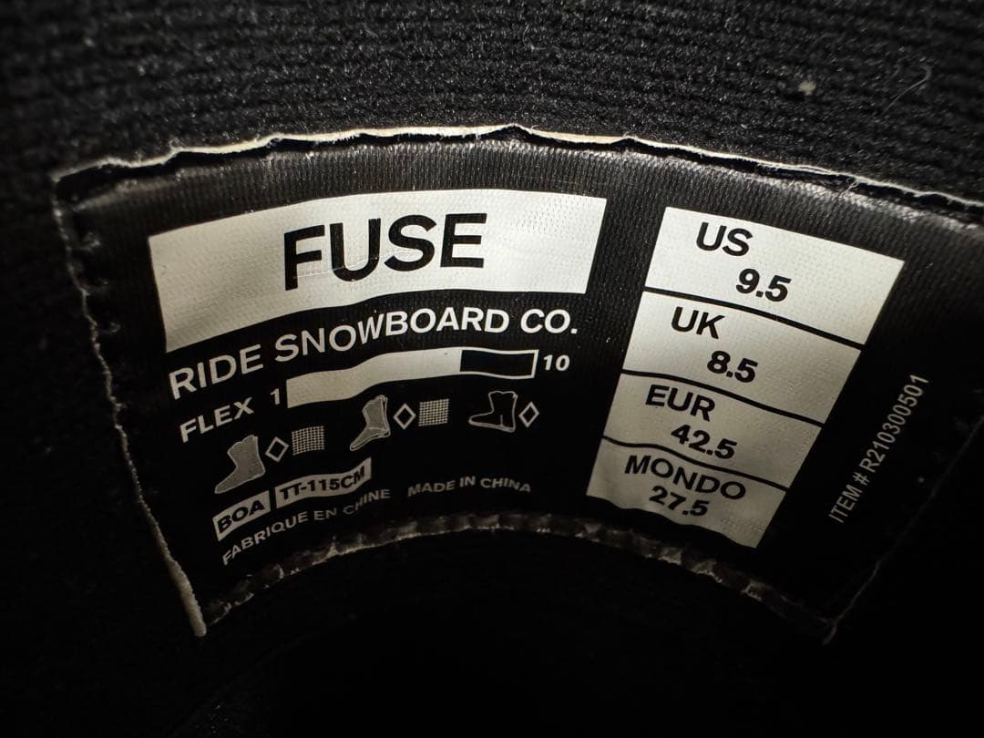 21-22 RIDE FUSE 27.5cm スノーボードブーツ