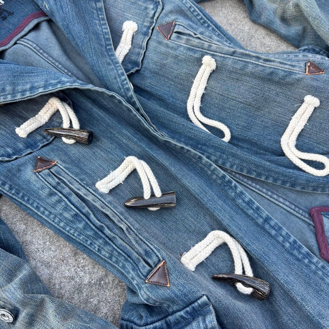 00's vintage デニムダッフルコート ロング丈 y2k グランジ