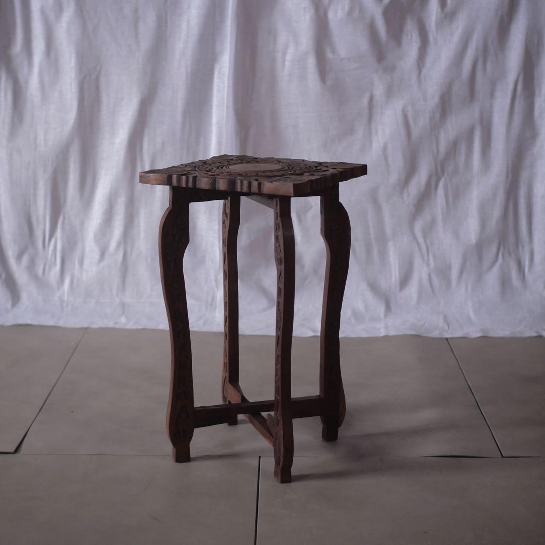 台　インド　花台　展示台　折り畳み式　古家具　古道具　アンティーク　昭和レトロ