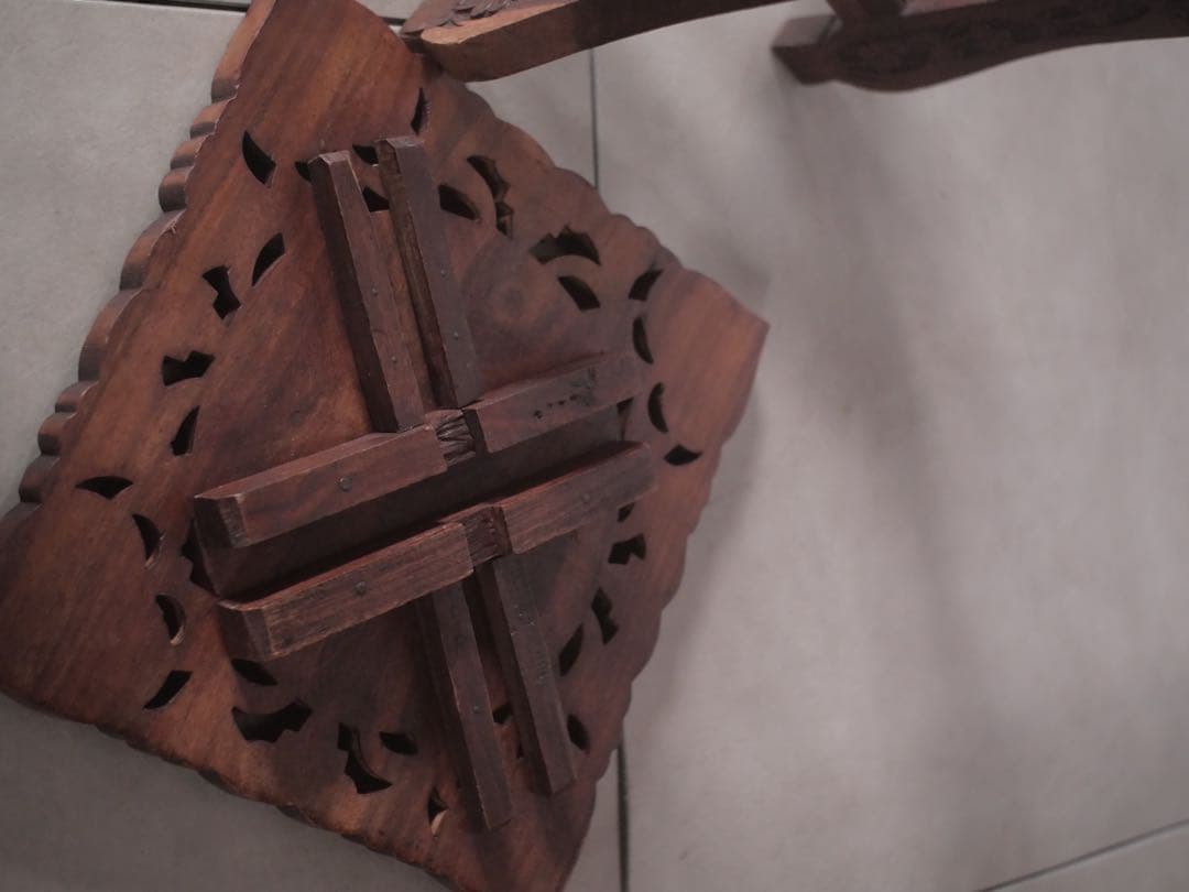 台　インド　花台　展示台　折り畳み式　古家具　古道具　アンティーク　昭和レトロ