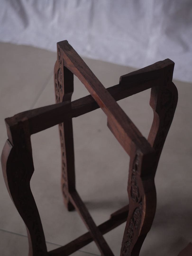 台　インド　花台　展示台　折り畳み式　古家具　古道具　アンティーク　昭和レトロ