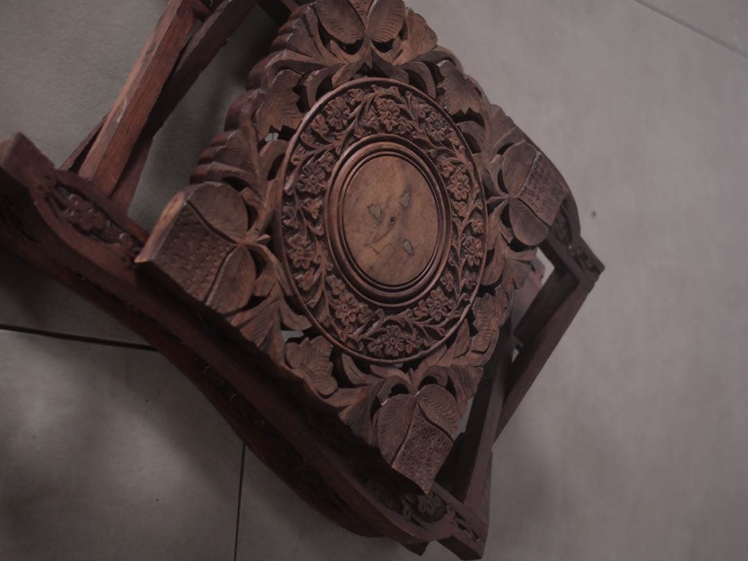 台　インド　花台　展示台　折り畳み式　古家具　古道具　アンティーク　昭和レトロ