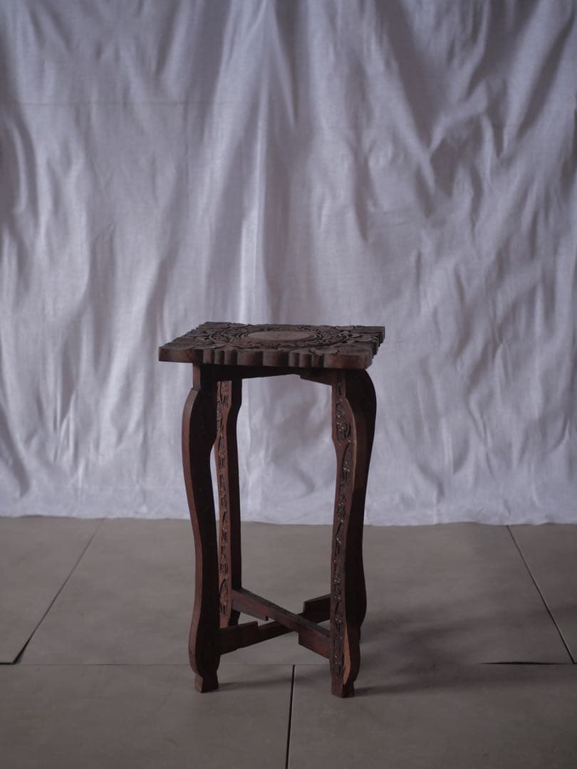 台　インド　花台　展示台　折り畳み式　古家具　古道具　アンティーク　昭和レトロ