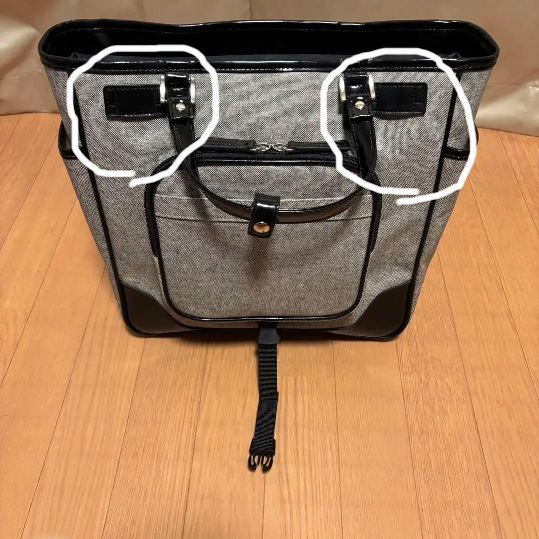 【極美品】SWANY キャリーバッグ モノグラムライン エナメル 4輪キャスター