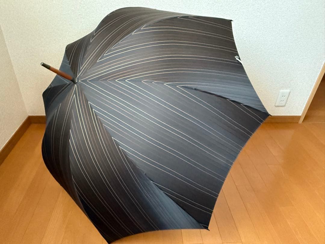 Fox Umbrellas 茶ストライプ 長傘