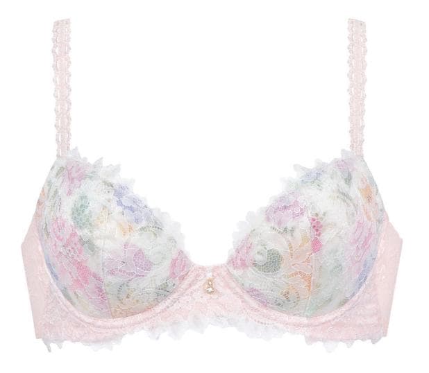 ワコール ルジェ ブラジャーE75 & ソングショーツM　薄ピンクレース