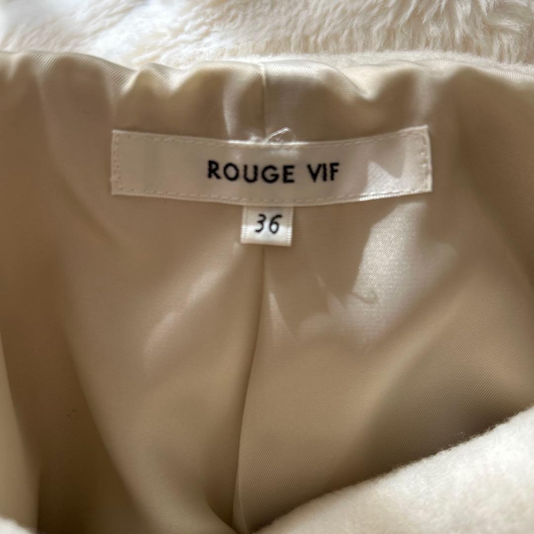 Rouge vif パフスリーブウールコート　オフホワイト　36