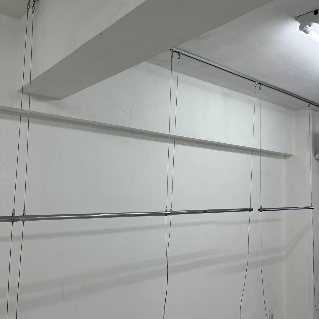 高級 アパレル店舗用 天井吊りハンガーラック一式 パイオニアテック【加工済】