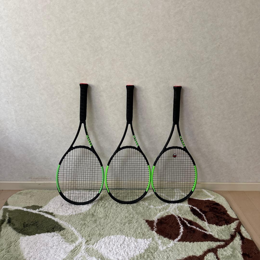 Wilson テニスラケット 3本セット ブラック/グリーン