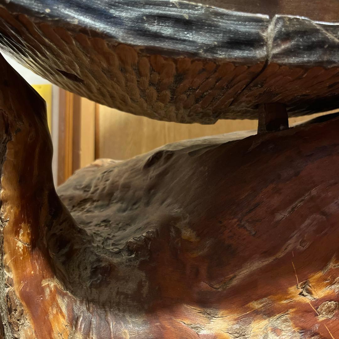 アンティーク　昭和　丸型茶棚(茶箪笥、飾り棚、違い棚)