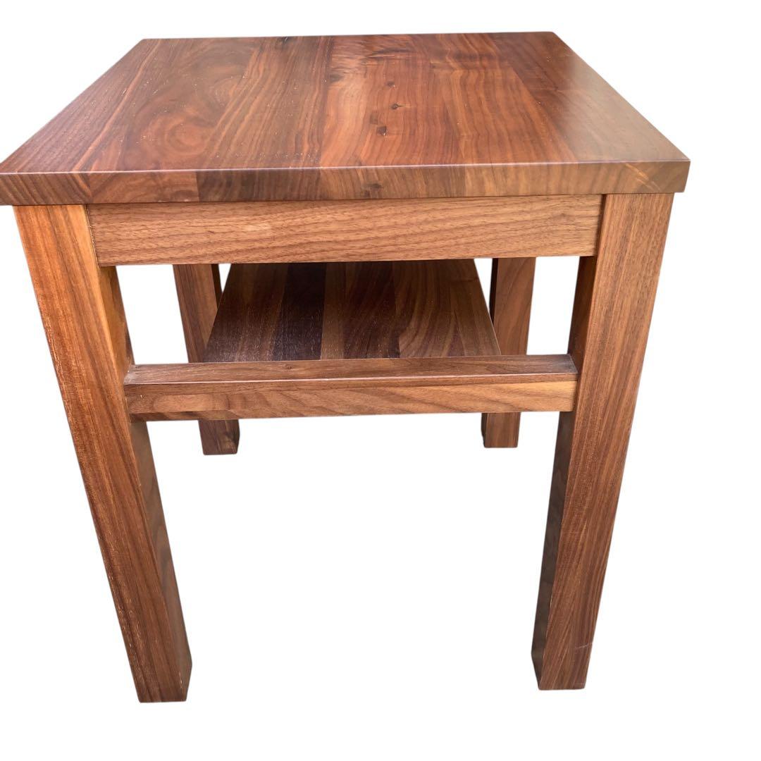 無印 MUJI ウォールナット 無垢材サイドテーブルベンチ ①