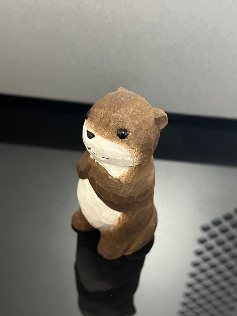 木製 リスの置物 手作り 木彫り