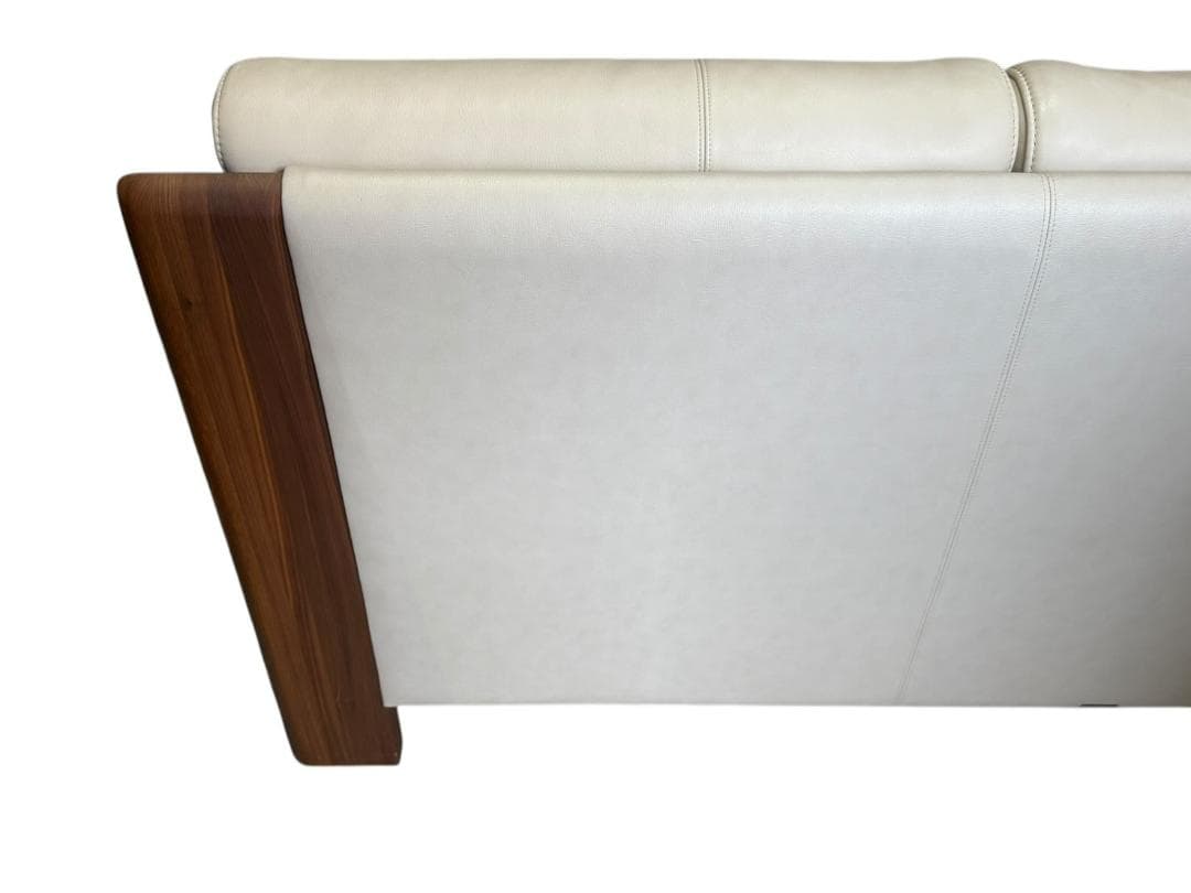 ◻【美品】karimoku 3人掛けソファ 本革張り ZU4853 ソファのみ