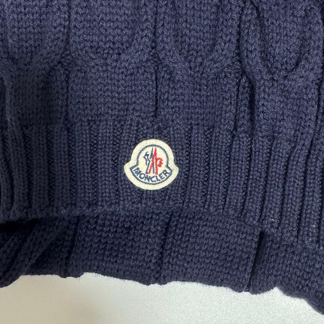 ❤️美品！Moncler メンズ　レディース　ネイビー ケーブル編みマフラー