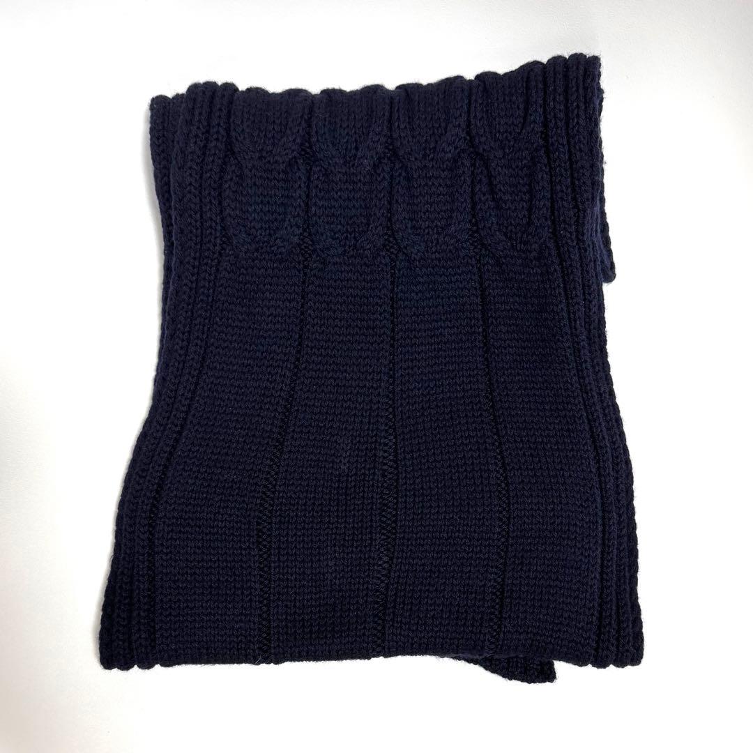 ❤️美品！Moncler メンズ　レディース　ネイビー ケーブル編みマフラー