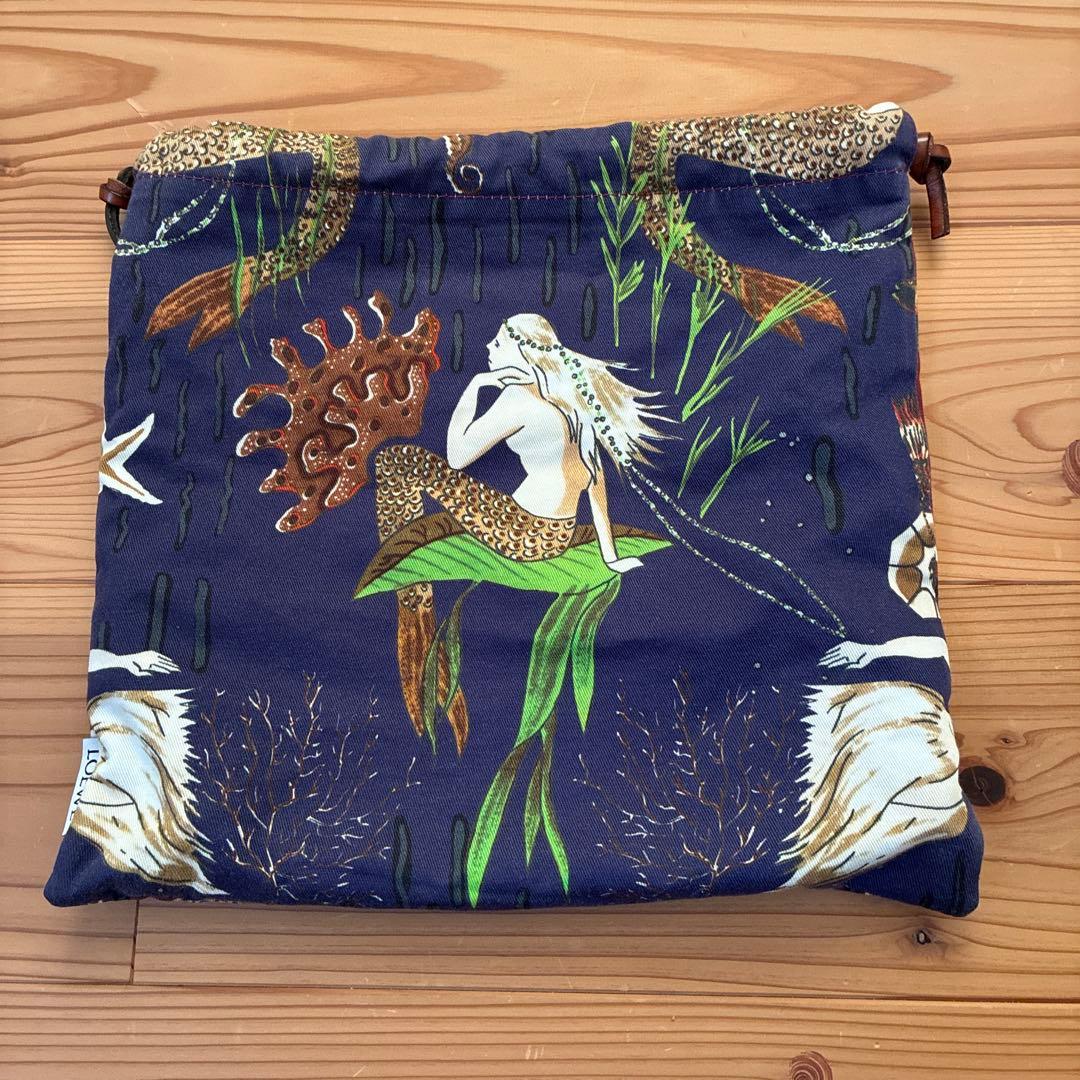 ロエベ ドローストリングポーチ マーメイド