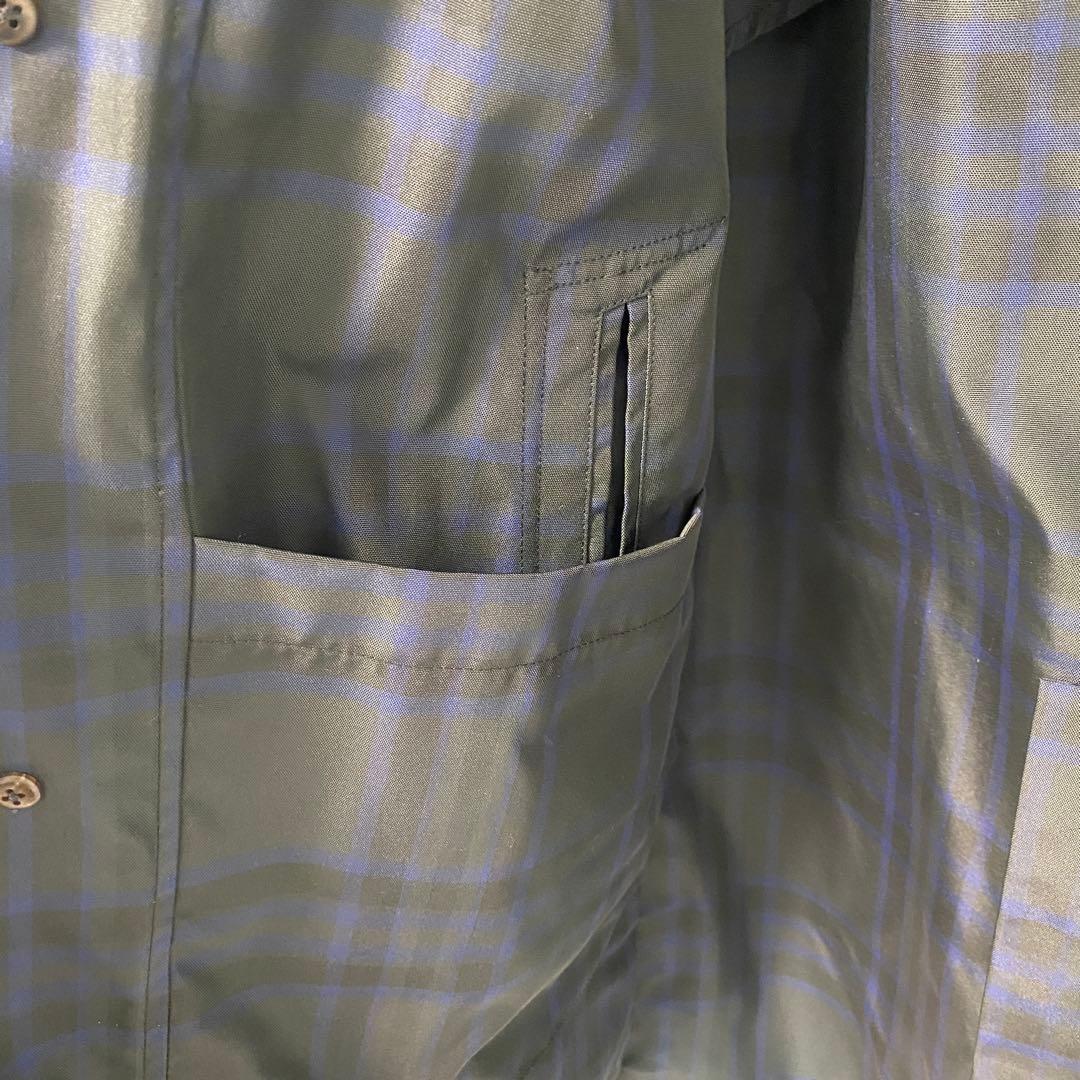 ダンヒル LONDON イタリア製 チェック柄ステンカラーコート XSS