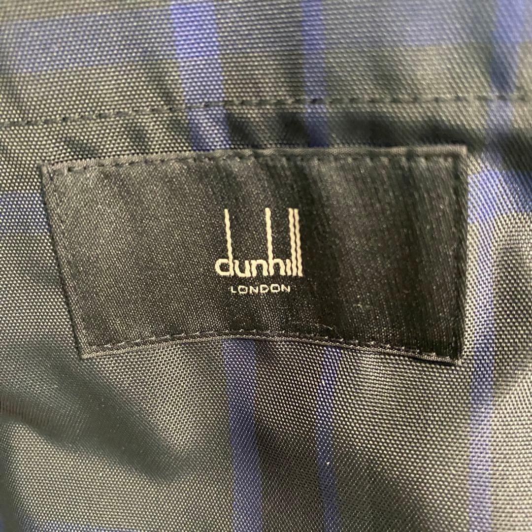 ダンヒル LONDON イタリア製 チェック柄ステンカラーコート XSS