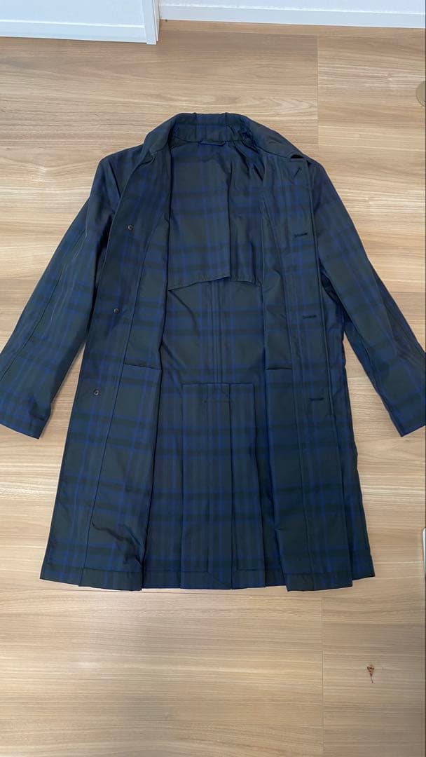 ダンヒル LONDON イタリア製 チェック柄ステンカラーコート XSS