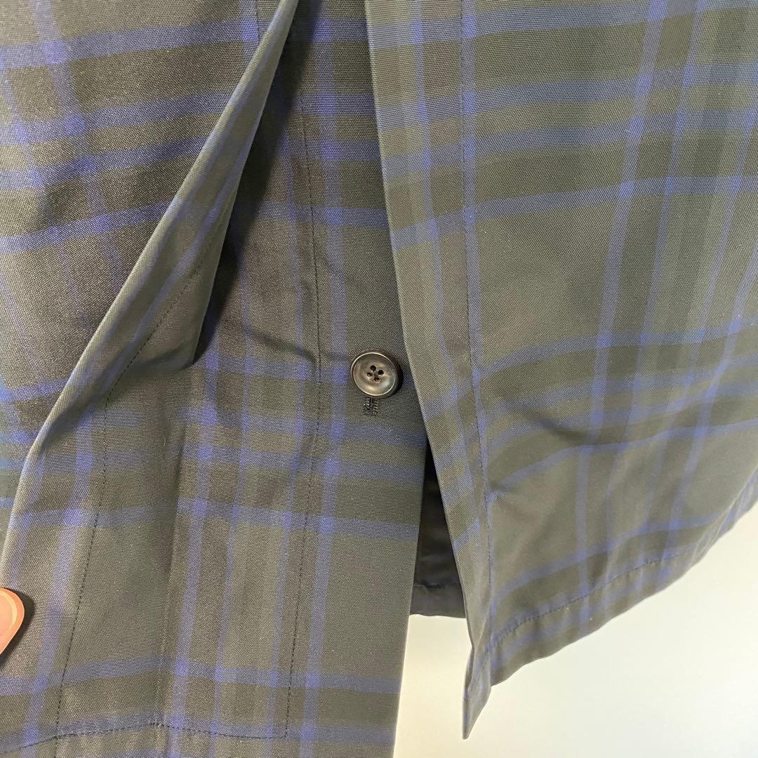 ダンヒル LONDON イタリア製 チェック柄ステンカラーコート XSS