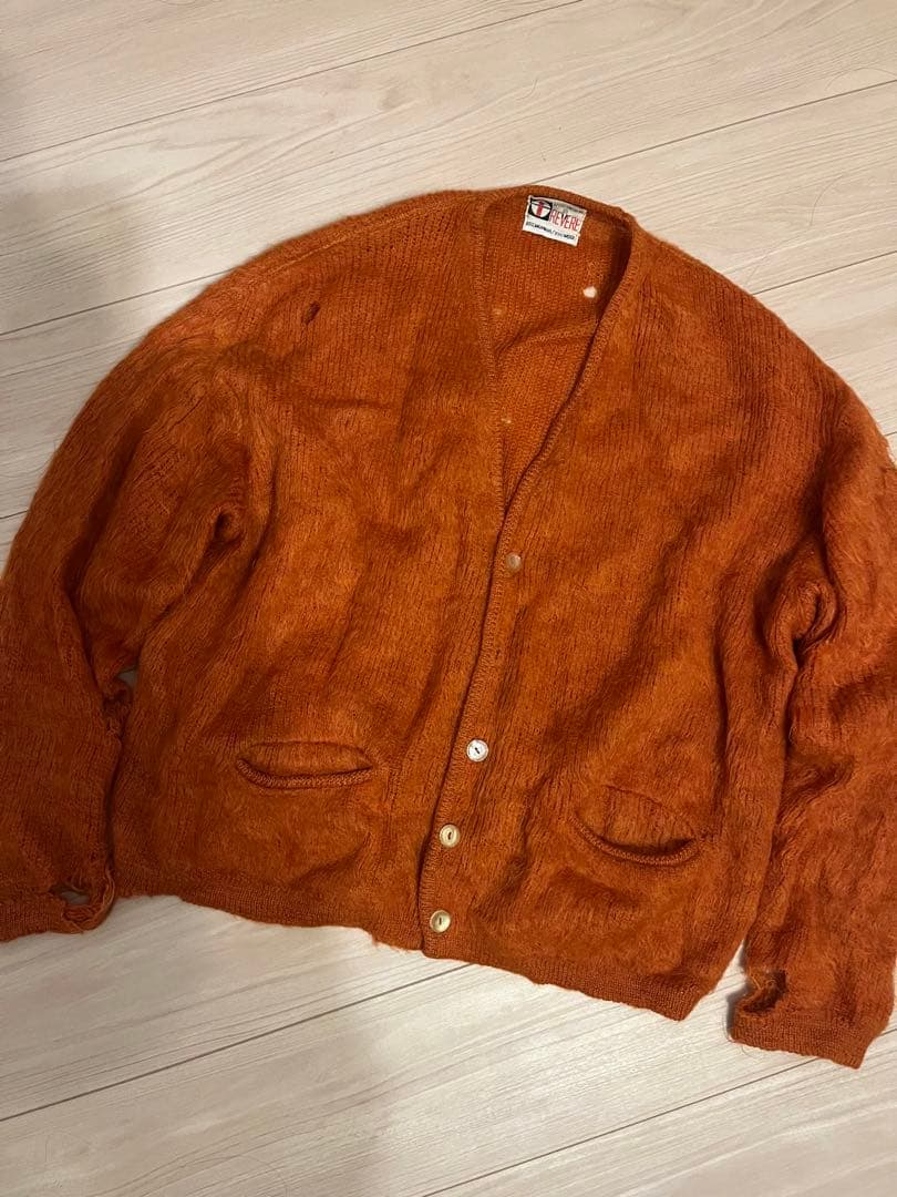 60s Vintage REVERE シャギー モヘア カーディガン ボロ