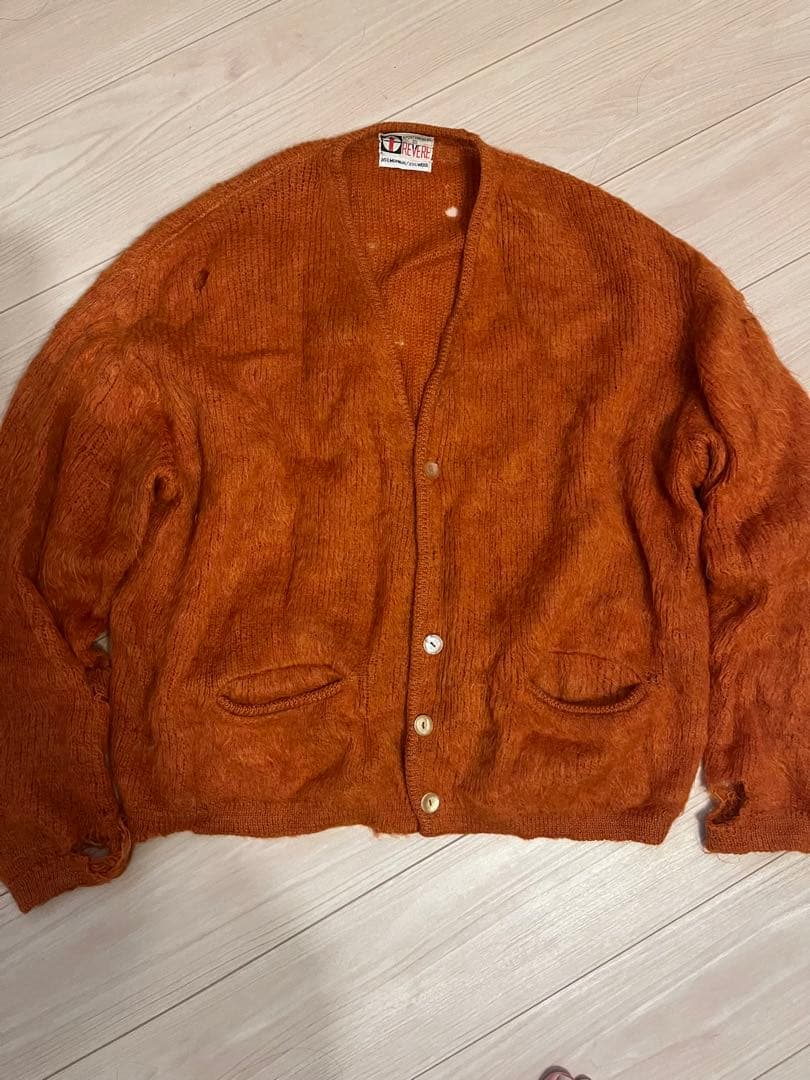 60s Vintage REVERE シャギー モヘア カーディガン ボロ