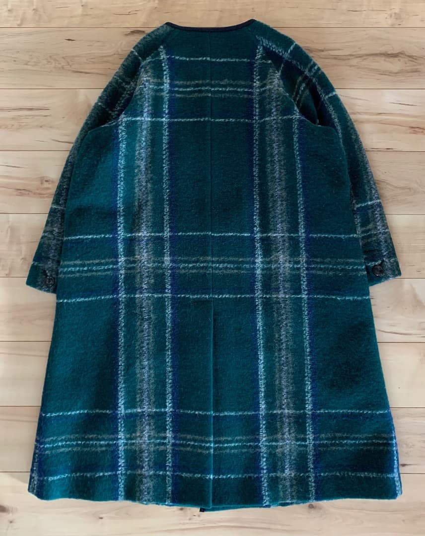 BEAMS BOY スライバーニット ダブルコート グリーン ビームスボーイ