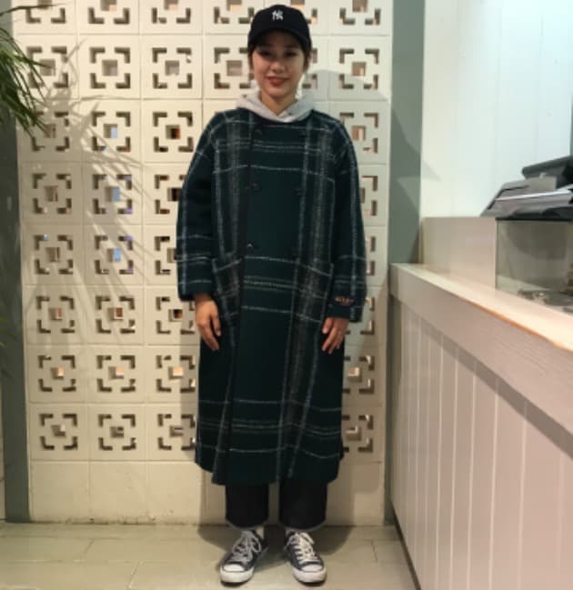 BEAMS BOY スライバーニット ダブルコート グリーン ビームスボーイ