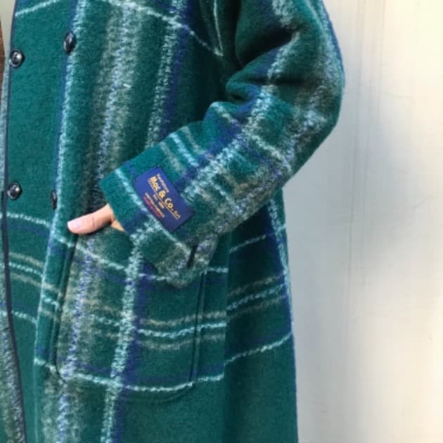 BEAMS BOY スライバーニット ダブルコート グリーン ビームスボーイ