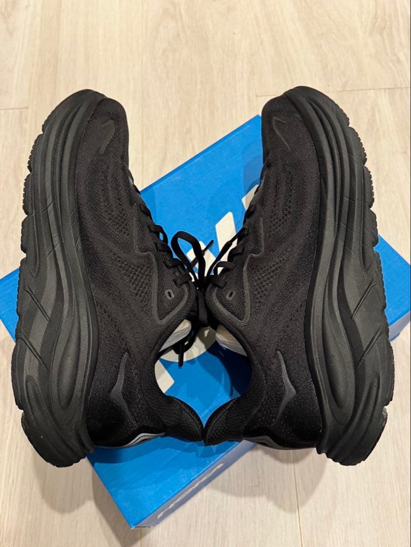 HOKA CLIFTON 10 クリフトン10 ブラック ワイド 27.5cm