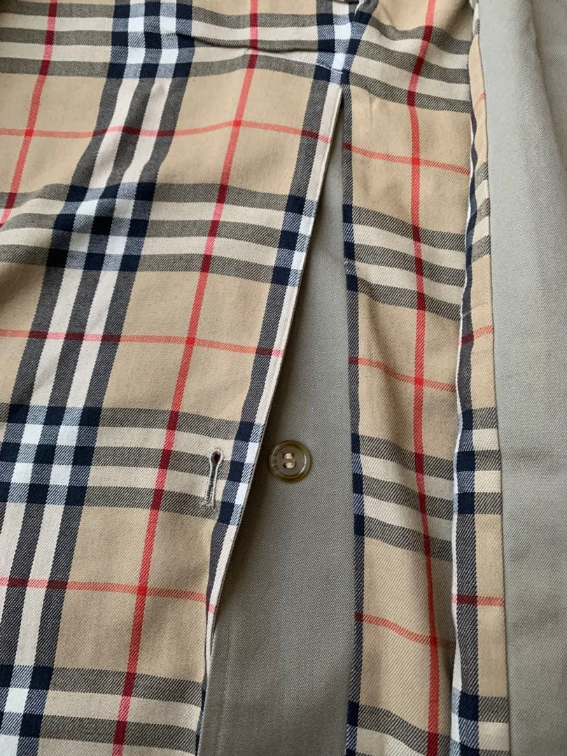 英国製 80s〜 バーバリー ステンカラーコート コットン ノバチェック メンズ