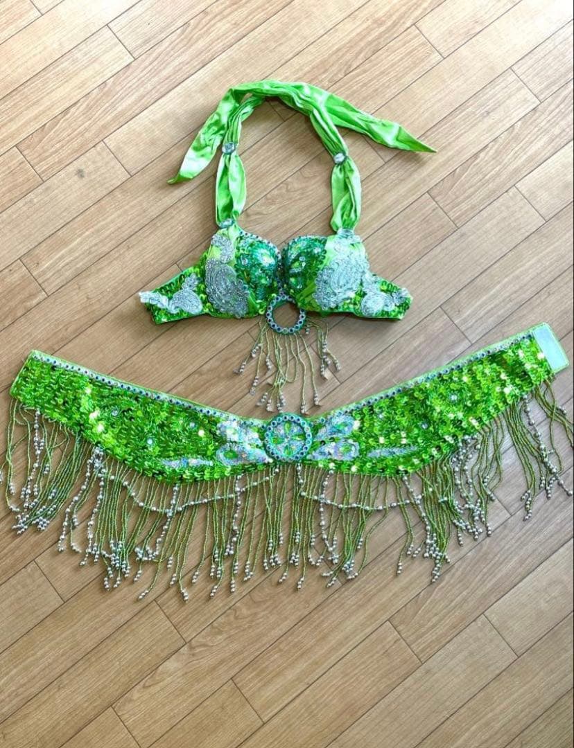 ベリーダンス衣装セットアップ グリーングラデーション