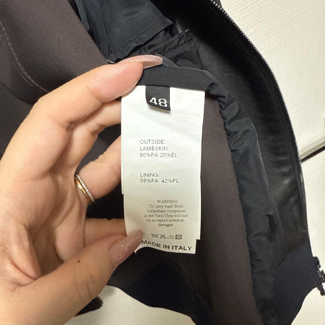 EMMETI フード付きレザージャケット 48 エンメティ