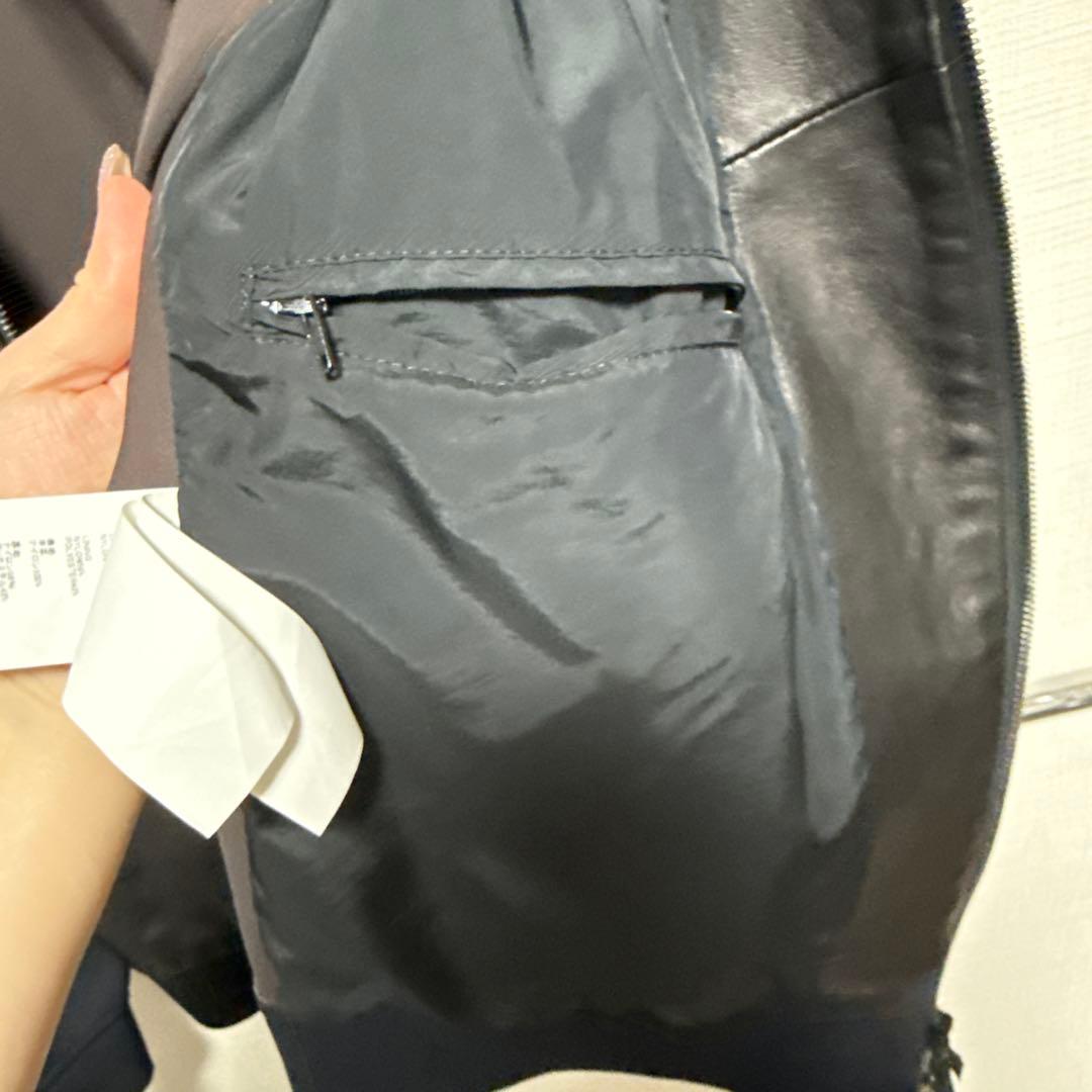 EMMETI フード付きレザージャケット 48 エンメティ