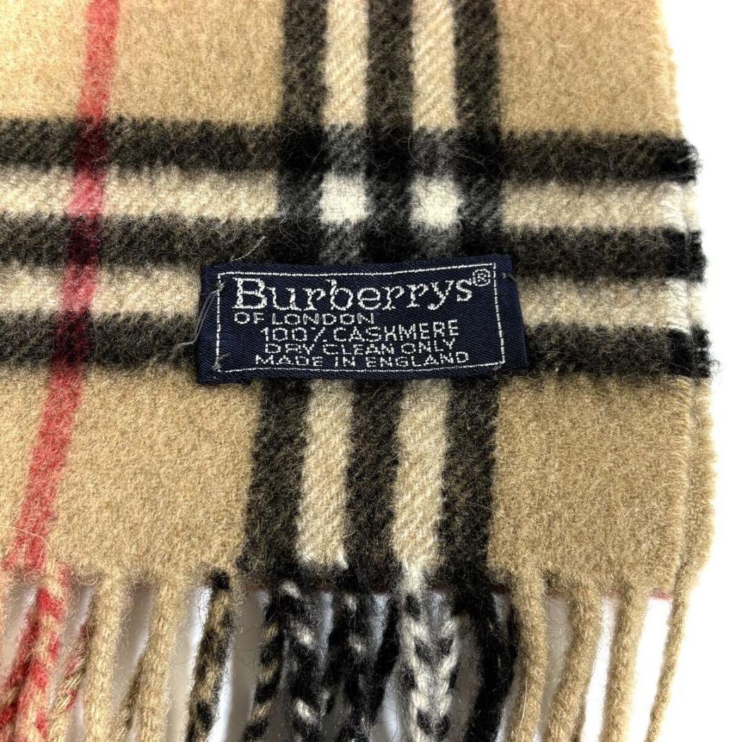 【美品】BURBERRY カシミヤ マフラー ベージュ 英国製 希少品